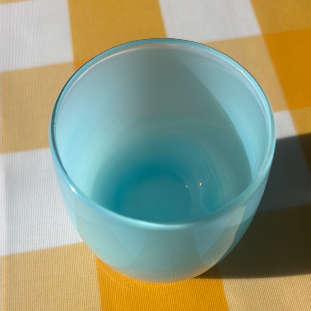 Elegant Blue Glass Candle Holder